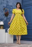 Bandhej Lime Maternity Dress in Lime Yellow – maternity kurti by AtoZMart