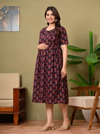 Wine Buti Maternity Dress – maternity kurti, photo 2