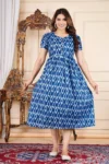 Indigo Ikat Maternity Dress in Indigo Blue – maternity kurti by AtoZMart