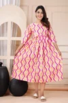 Sunrise Ikat Maternity Dress in Pink – maternity kurti by AtoZMart