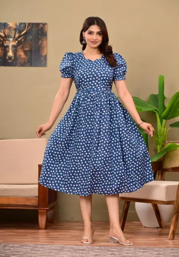 Blue Dots Maternity Dress – maternity kurti by AtoZMart