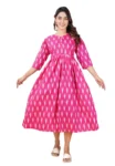 Pink Ikat Maternity Dress in Rani Pink – maternity kurti by AtoZMart
