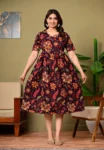 Wine Kalamkari Maternity Dress – maternity kurti by AtoZMart
