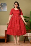 Scarlet Buti Maternity Dress in Red – maternity kurti by AtoZMart